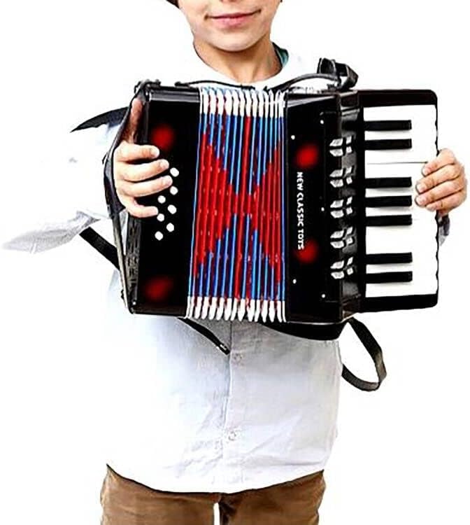 BORIYAM Accordion 17 Keys 8 Bass,for Adult Beginners，Accordion Instrument ，Instrument (White) - Image 5